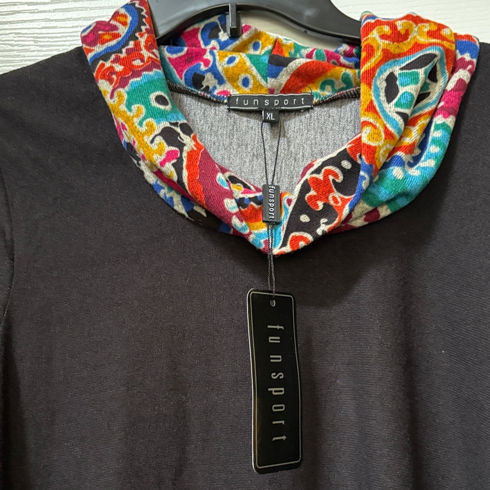 Colorful Paisley Cowl Neck Dress XL - Picture 2 of 4